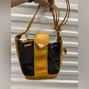 Yves Saint Laurent EUC Black and Tan Shoulder Bag